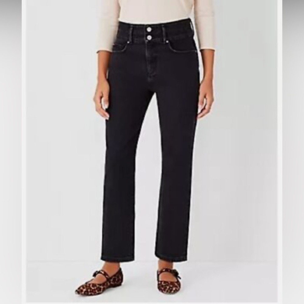 Ann Taylor The Straight Crop Jeans Dark Wash